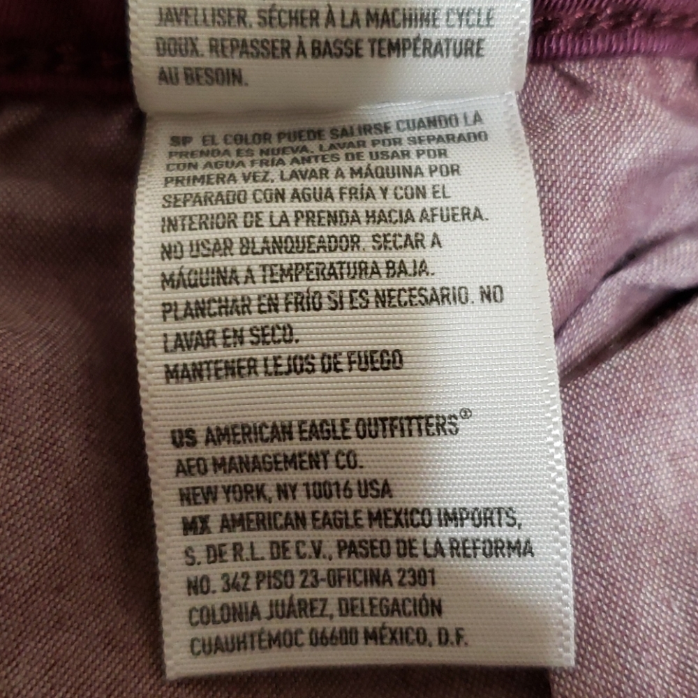 AEO Hi-Rise Shortie Super Stretch Shorts Size 4 Purple American Eagle Outfitters - Picture 8 of 8